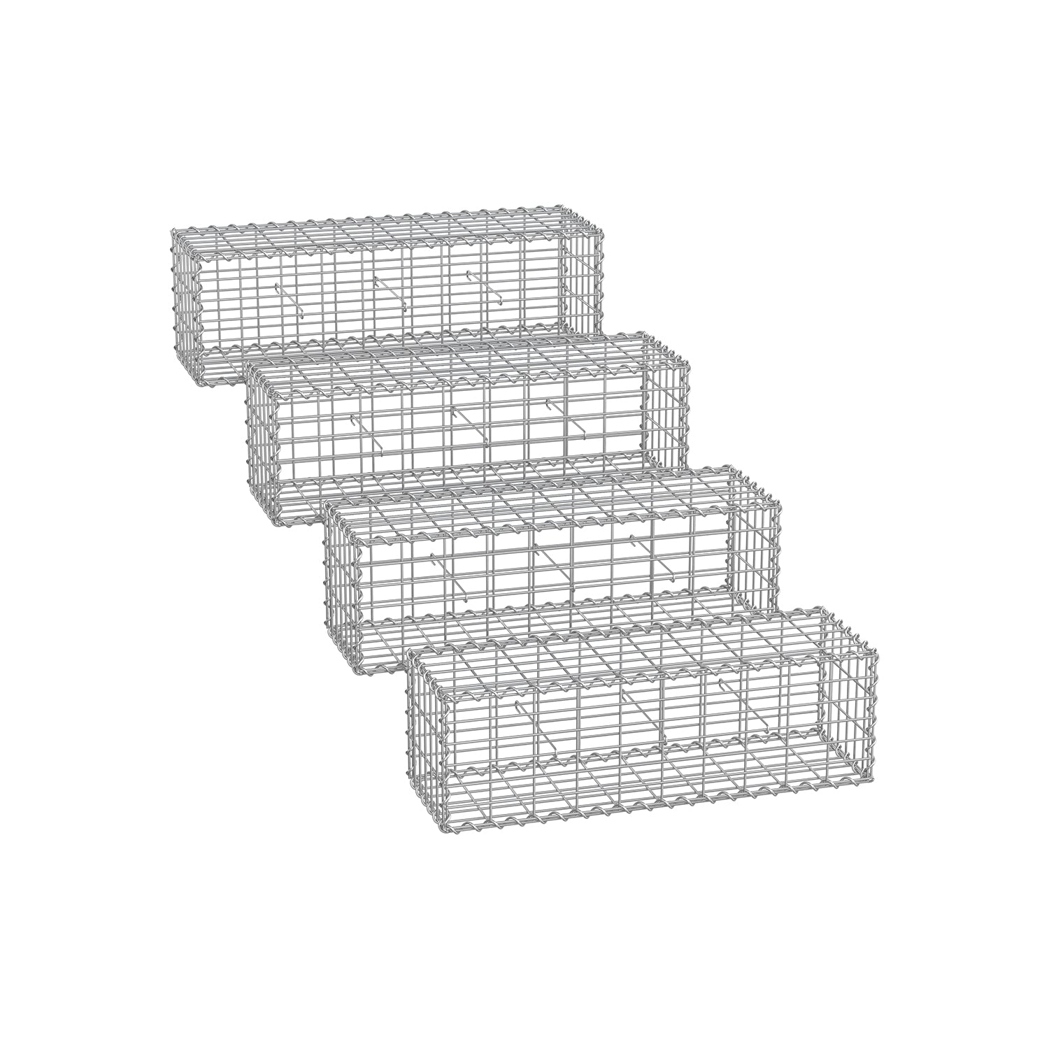 Schans baskets - Set of 4 - 5 x 10 cm Maaswoodte - Silver