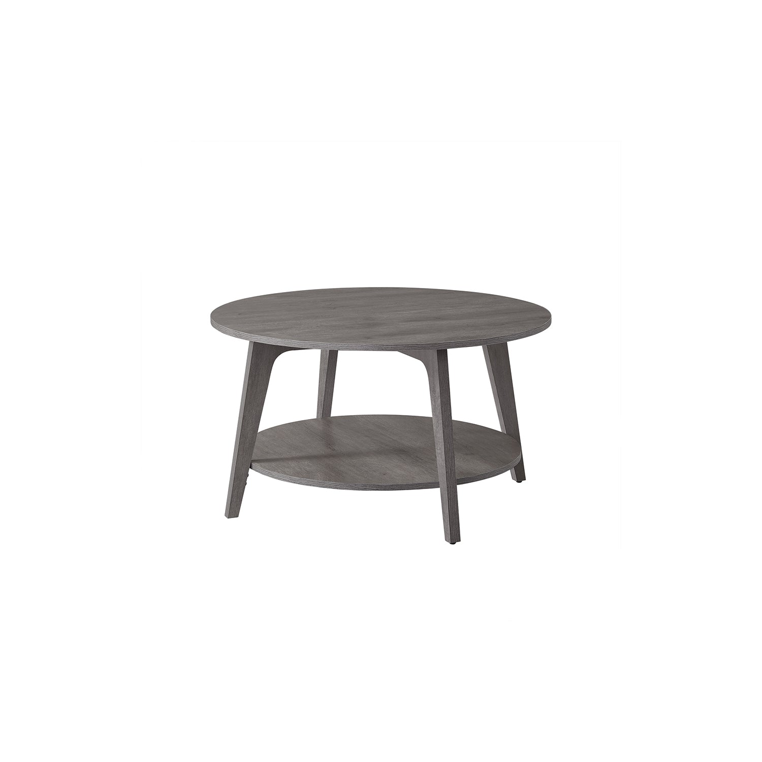 Round coffee table - 2 levels - with storage space - 80 x 45 cm - foggy gray