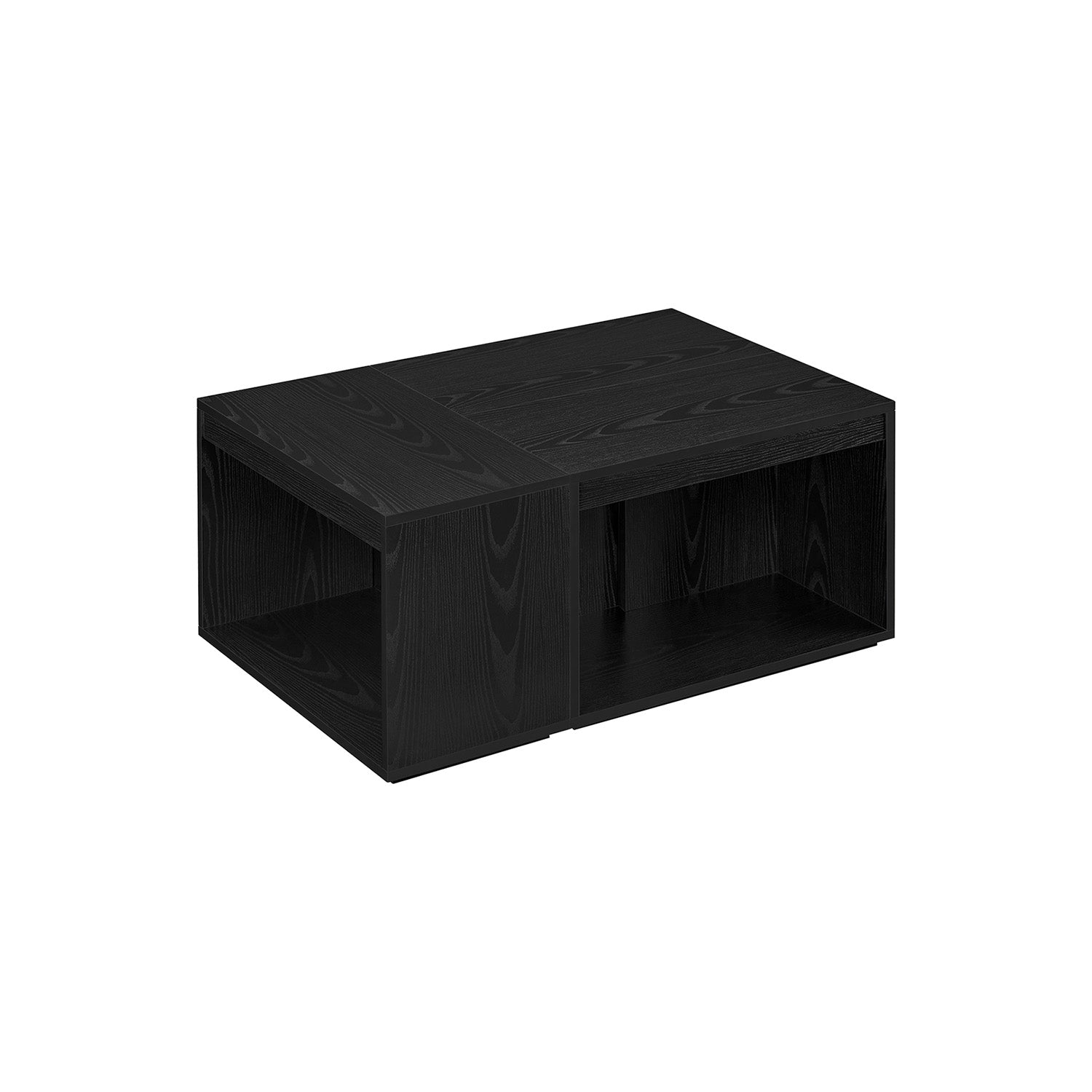 Coffee table set of 3 with storage space in Ebony Black