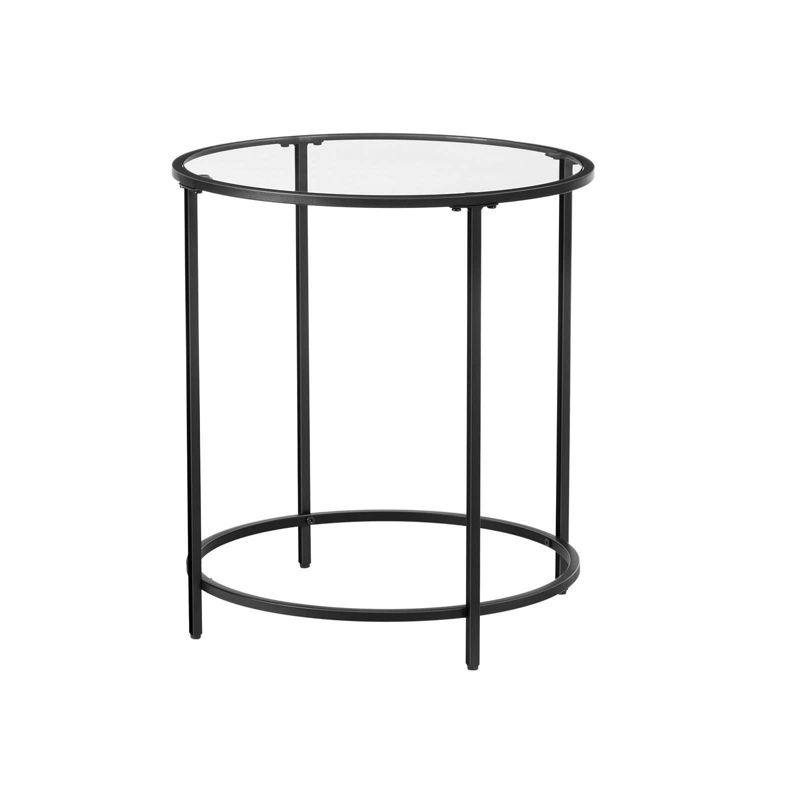 Side table - Round coffee table - With black metal frame