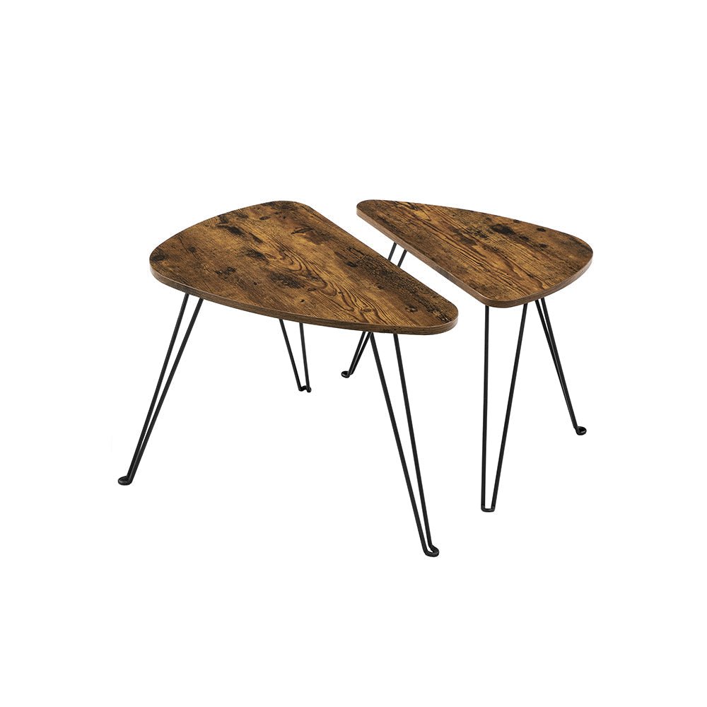 Side tables - Set of 2 - Coffee table - Industrial Design - Brown/Black