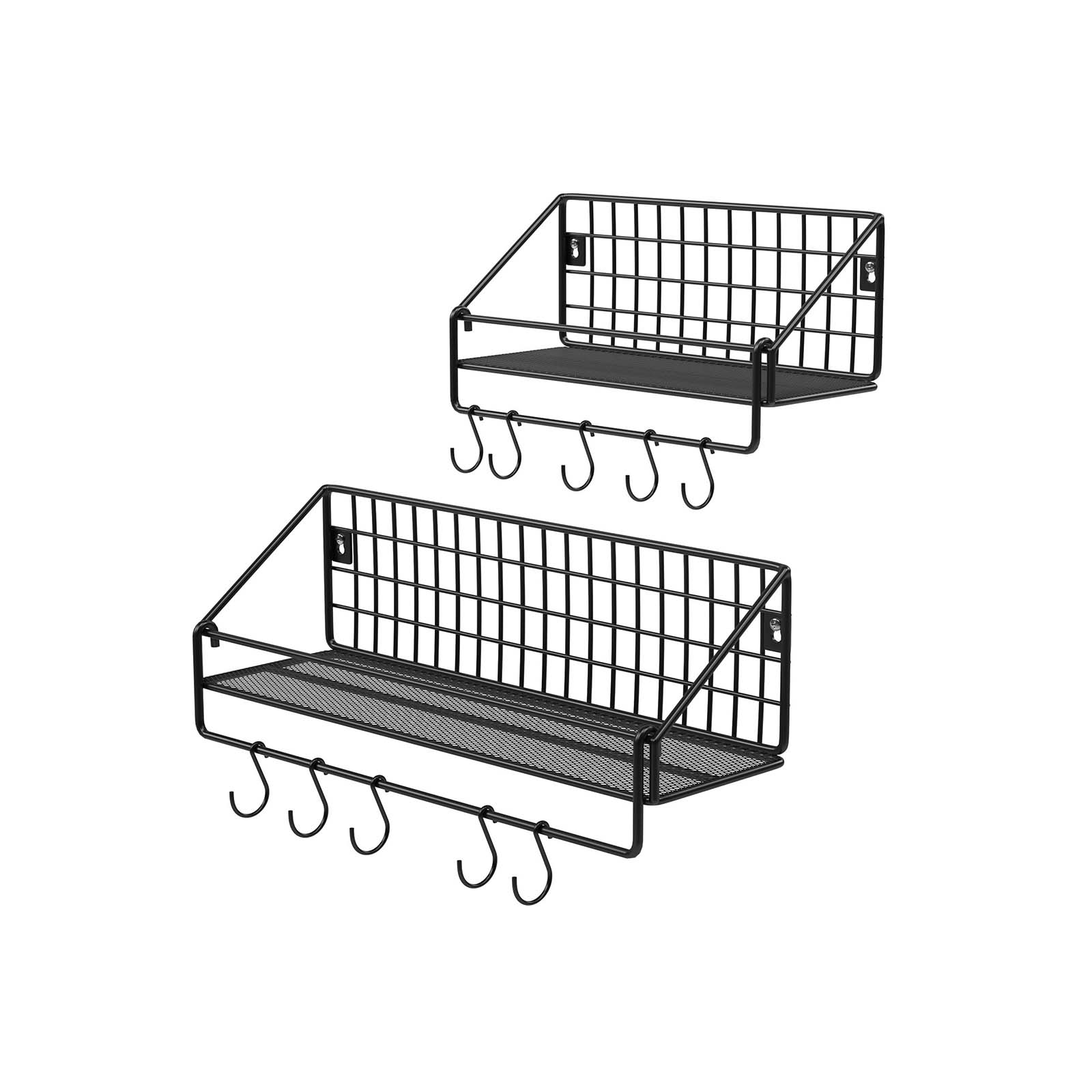 Wall shelves - Set of 2 - Industrial design - Black