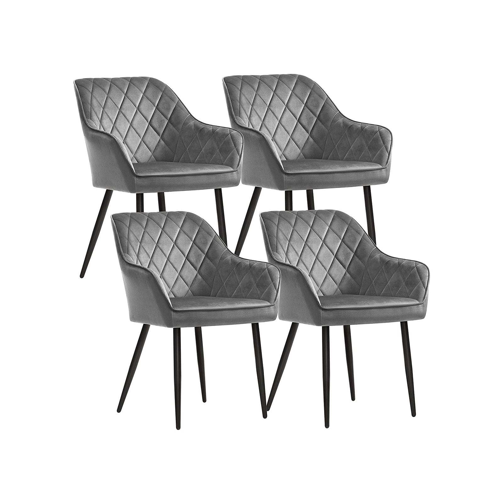Upholstered seats set of 4 light gray