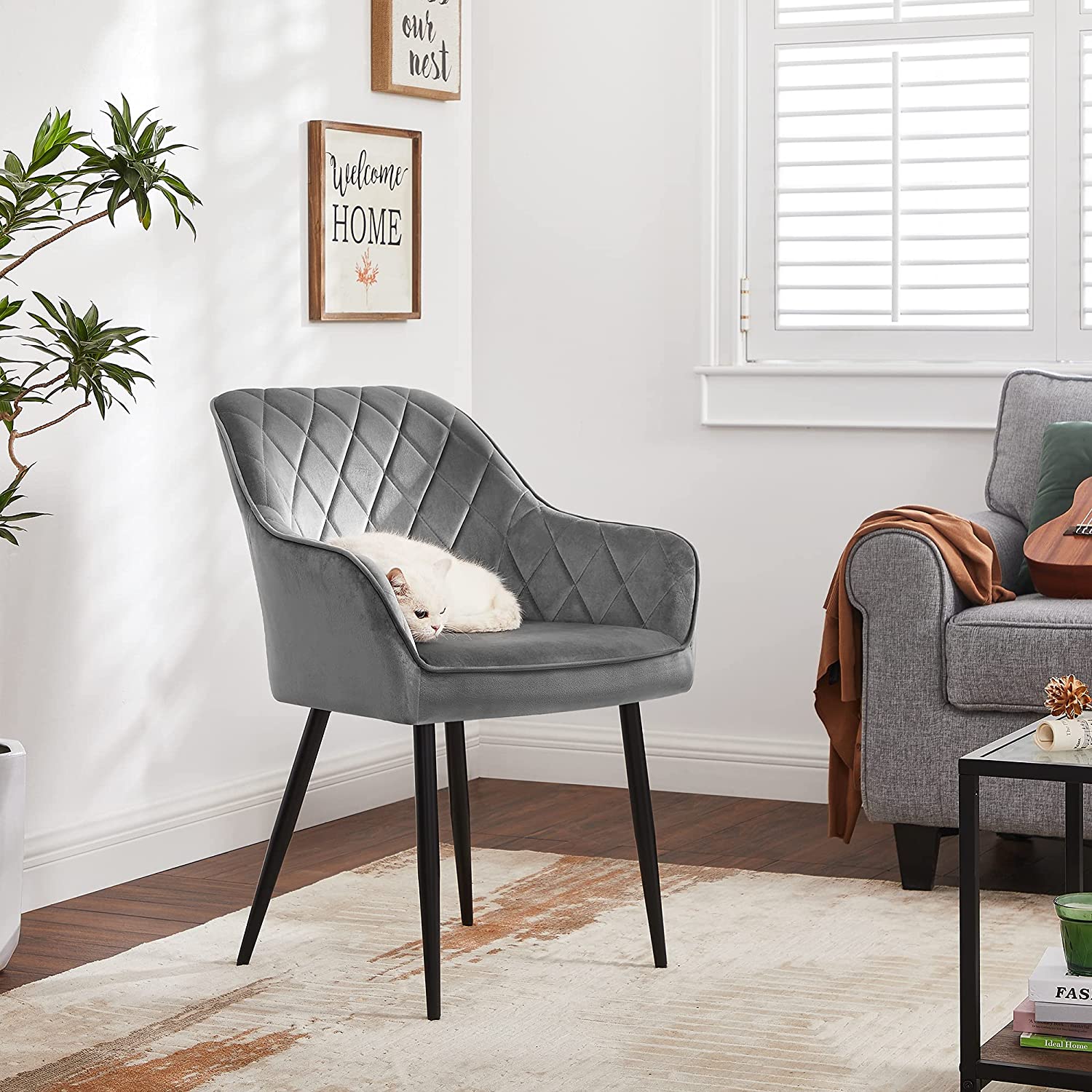 Upholstered seats set of 4 light gray