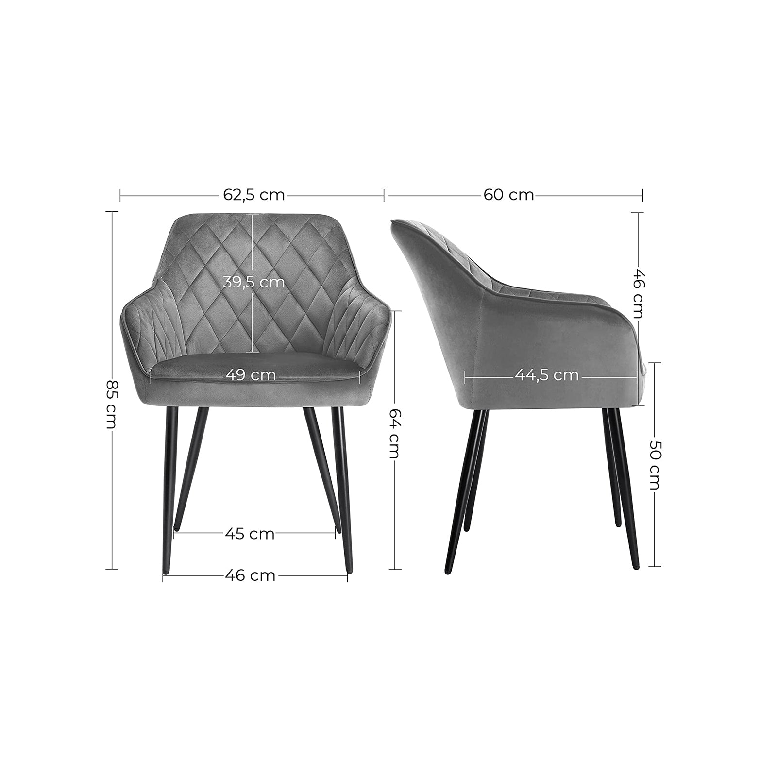 Upholstered seats set of 4 light gray