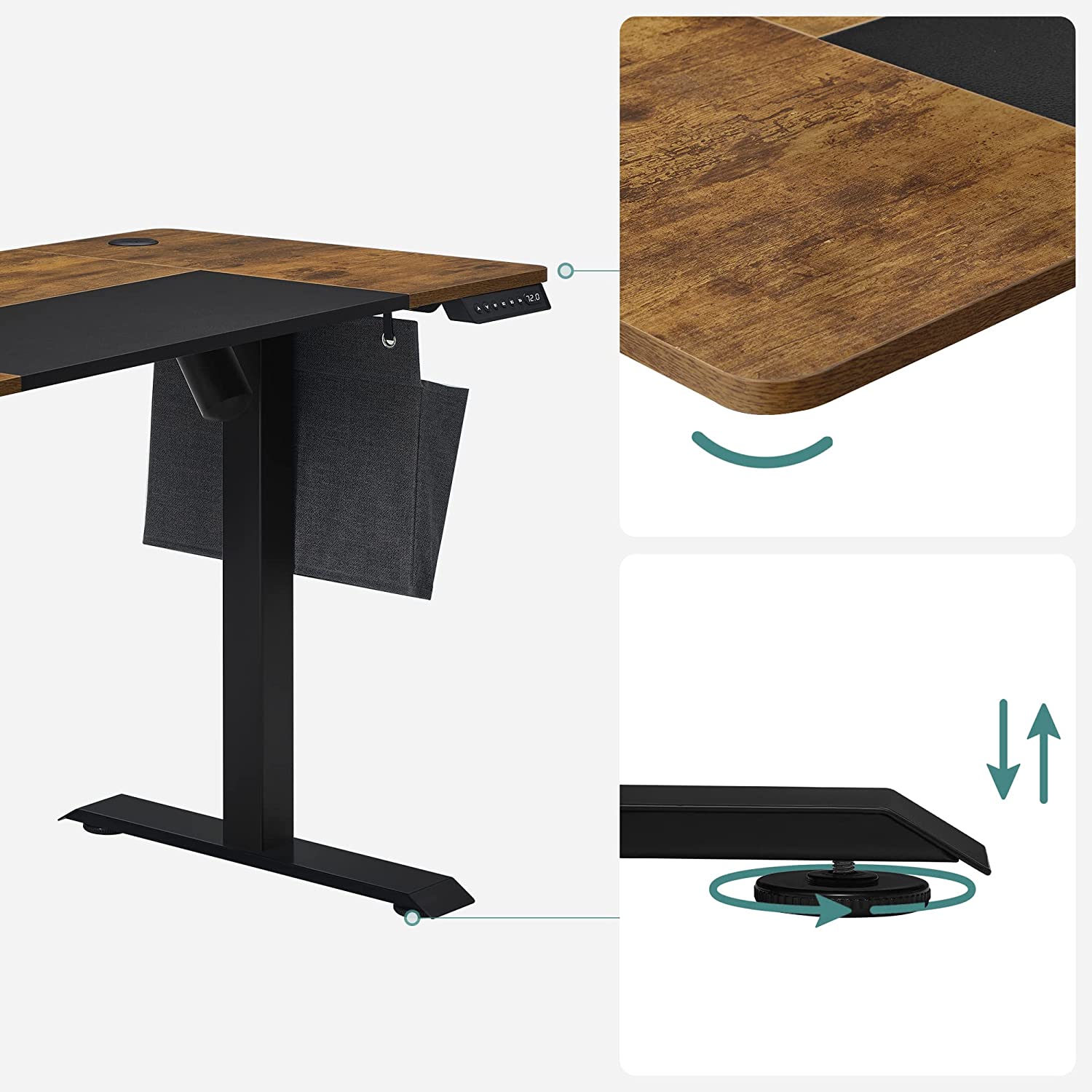 Sit stand desk - computer table - height adjustable